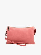 Jen & Co. - M013 Riley Monogrammable 3 Compartment Crossbody/Wristlet: Peach - Made From the Heart Co