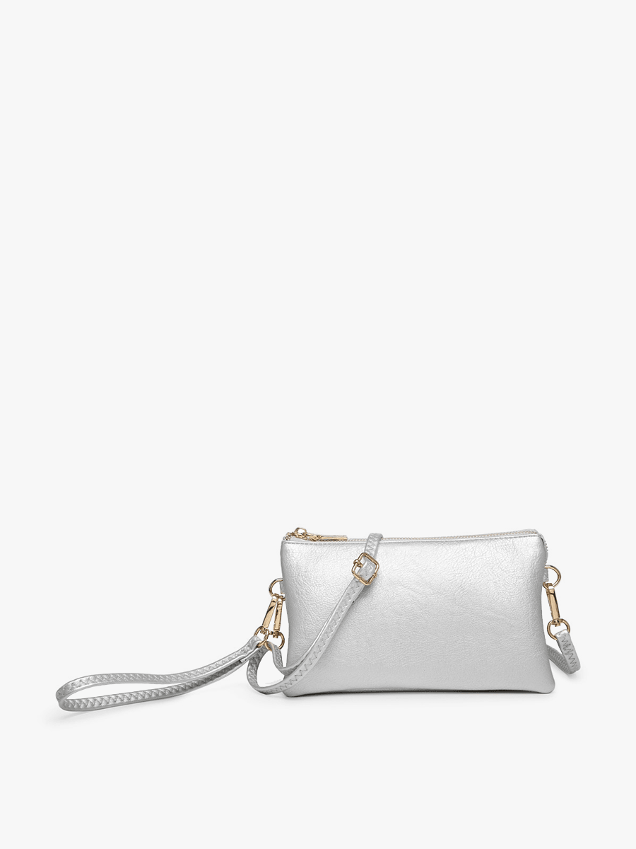Jen & Co. - M013 Riley Monogrammable 3 Compartment Crossbody/Wristlet: Seafoam - Made From the Heart Co