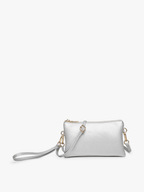 Jen & Co. - M013 Riley Monogrammable 3 Compartment Crossbody/Wristlet: White - Made From the Heart Co