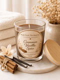 Cinnamon Vanilla Spice Organic Soy Candle | Luxury Candle Jar, Glass Tea Light Set & Refills | Handmade Gift - Made From the Heart Co