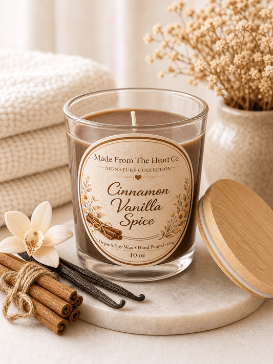 Cinnamon Vanilla Spice 10 oz organic soy candle