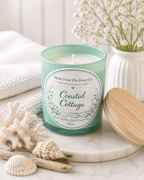 Coastal Cottage Organic Soy Candle | Luxury Candle Jar, Glass Tea Light Set & Refills | Handmade Gift - Made From the Heart Co