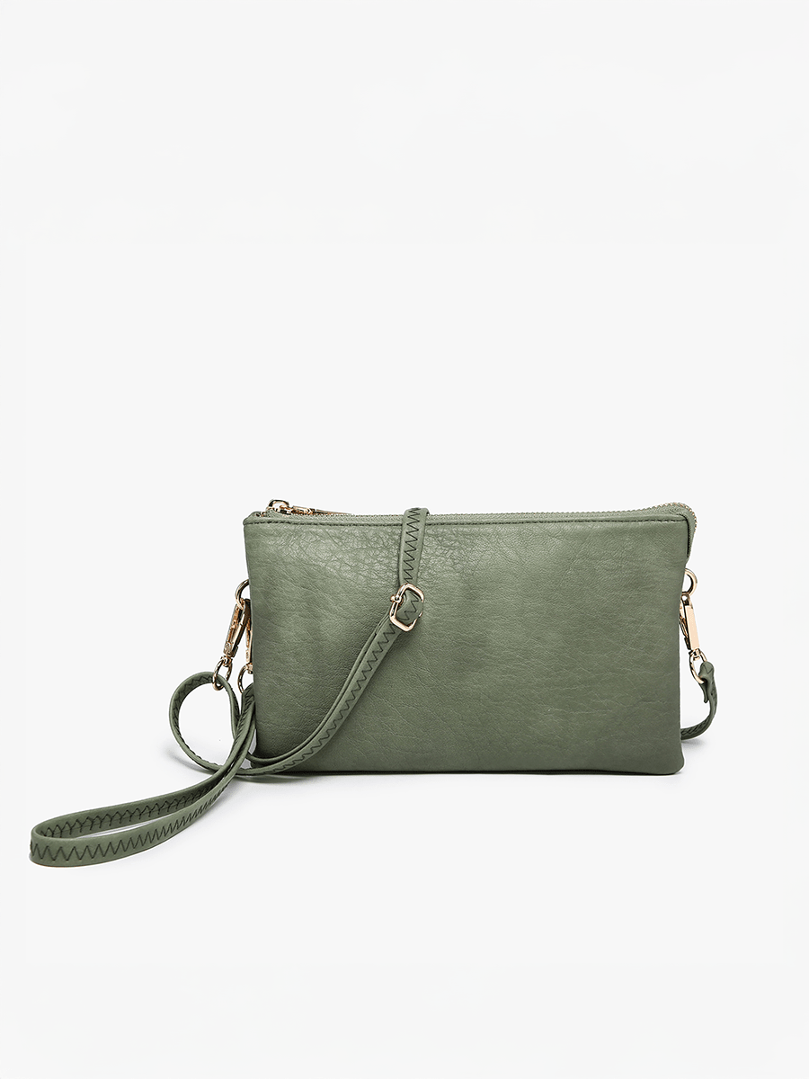 Jen & Co. - M013 Riley Monogrammable 3 Compartment Crossbody/Wristlet: Seafoam - Made From the Heart Co
