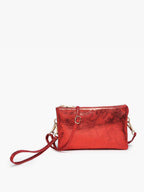 Jen & Co. - M013 Riley Monogrammable 3 Compartment Crossbody/Wristlet: Almond - Made From the Heart Co