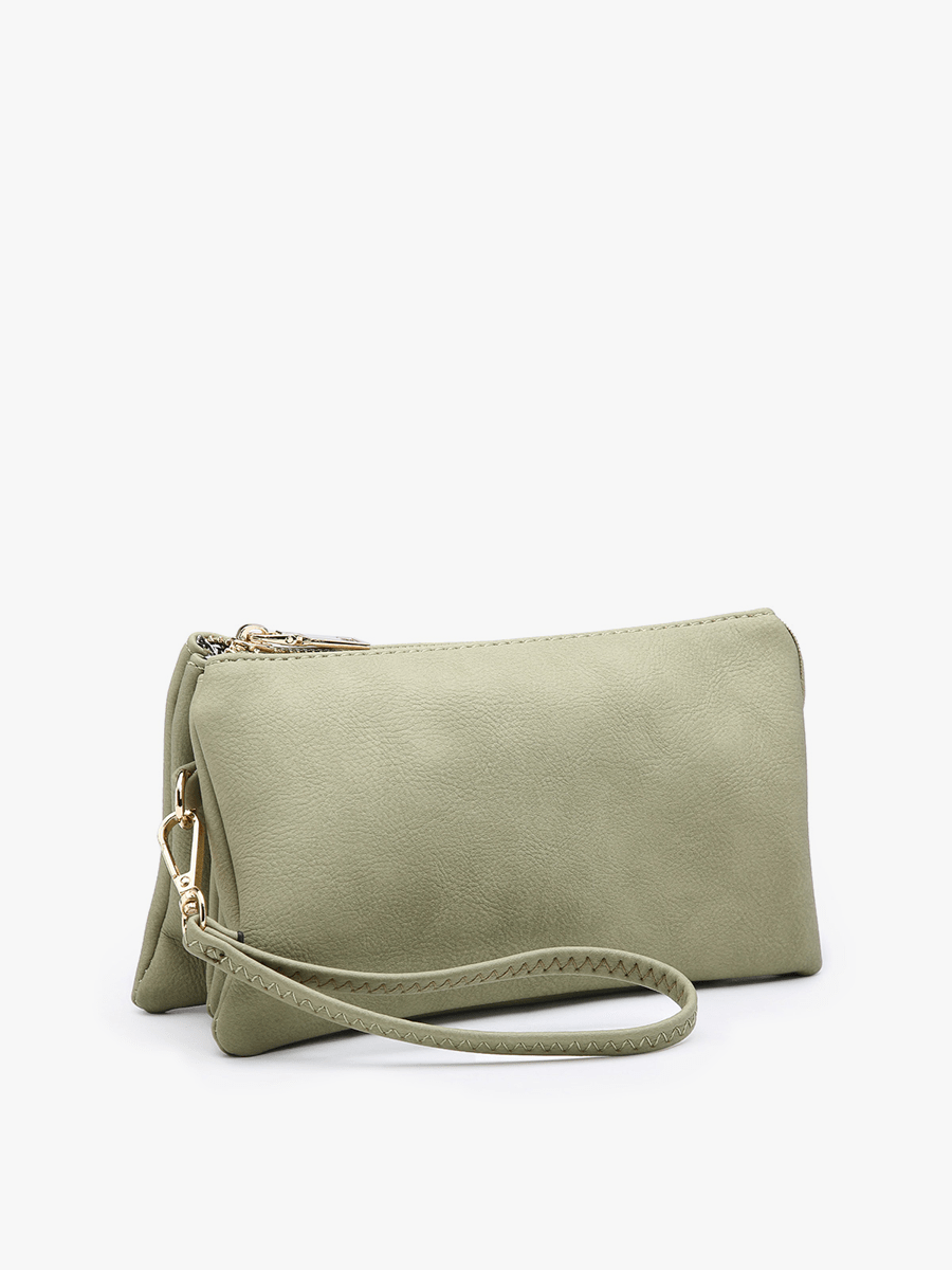 Jen & Co. - M013 Riley Monogrammable 3 Compartment Crossbody/Wristlet: Seafoam - Made From the Heart Co