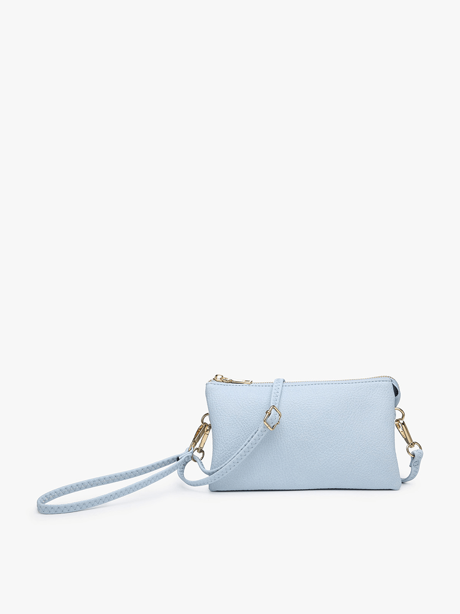 Jen & Co. - M013 Riley Monogrammable 3 Compartment Crossbody/Wristlet: Seafoam - Made From the Heart Co