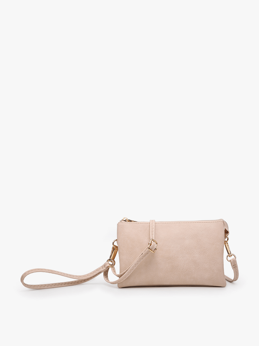 Jen & Co. - M013 Riley Monogrammable 3 Compartment Crossbody/Wristlet: Blush - Made From the Heart Co