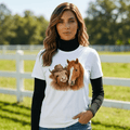 Highland Cow & Horse Western T-Shirt | Cowgirl Graphic Tee | Farm Animal Shirt | Country Style Shirt | Western Cow Tee - Made From the Heart Co
