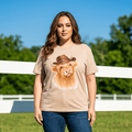 Highland Cow Cowboy Hat T-Shirt | Western Cow Graphic Tee | Rustic Farm Shirt | Country Style Shirt | Cute Cowgirl Outfit - Made From the Heart Co