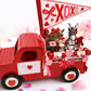 Handmade Valentine Red Truck Decor, Highland Cow, Donkey & Chicken - Made From the Heart Co
