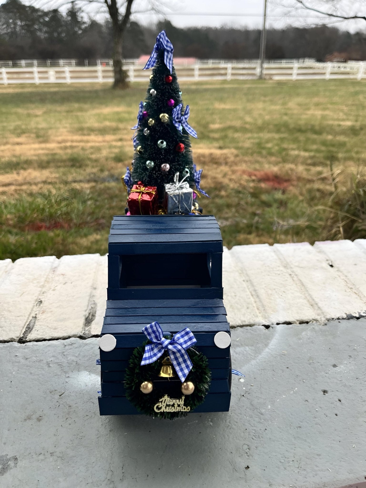 Handmade Wooden Christmas Truck – Farmhouse Holiday Decor with Tree & Gifts - Made From the Heart Co