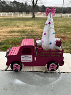 Handmade Wooden Christmas Truck – Farmhouse Holiday Decor with Tree & Gifts - Made From the Heart Co