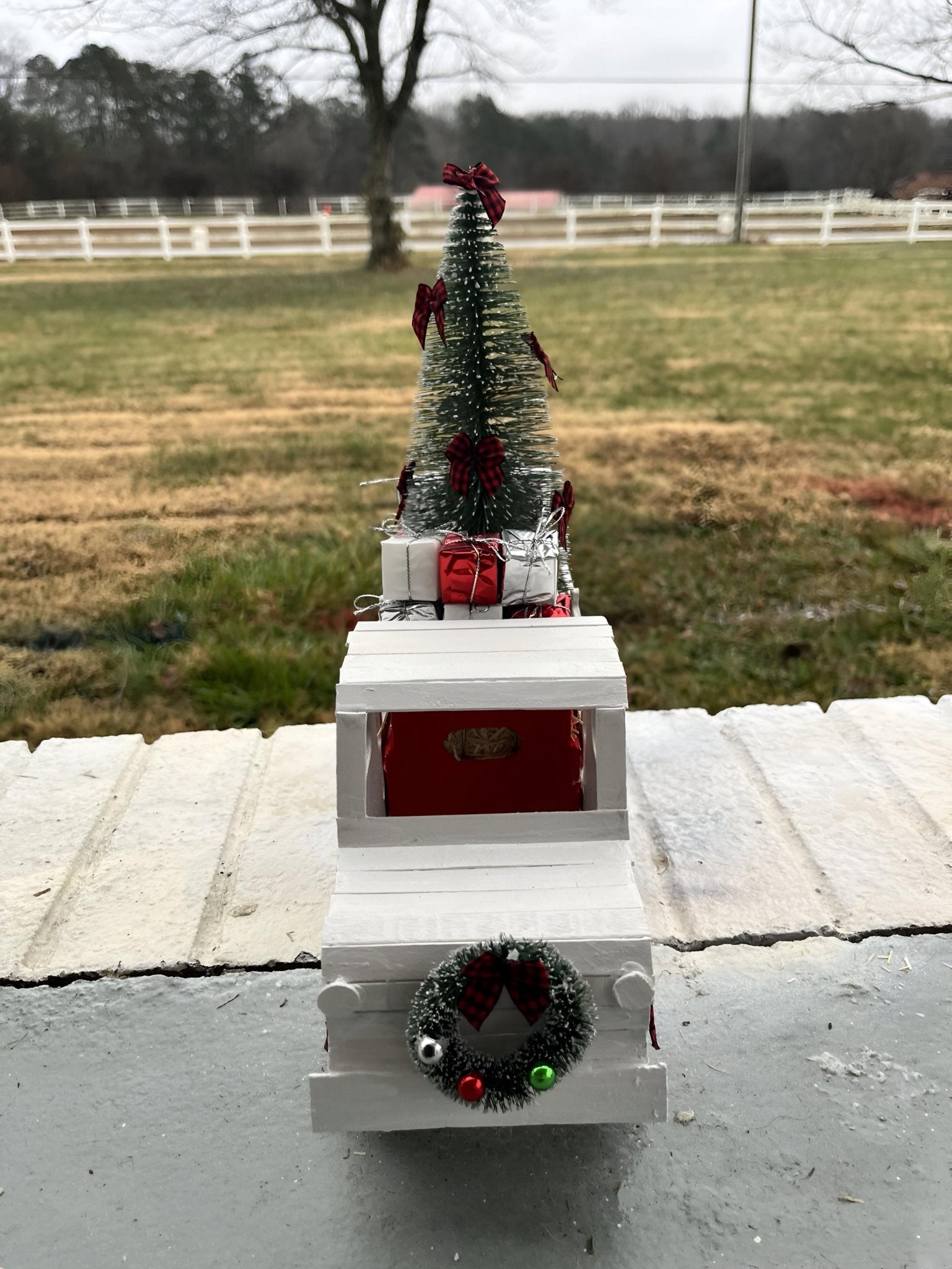Handmade Wooden Christmas Truck – Farmhouse Holiday Decor with Tree & Gifts - Made From the Heart Co
