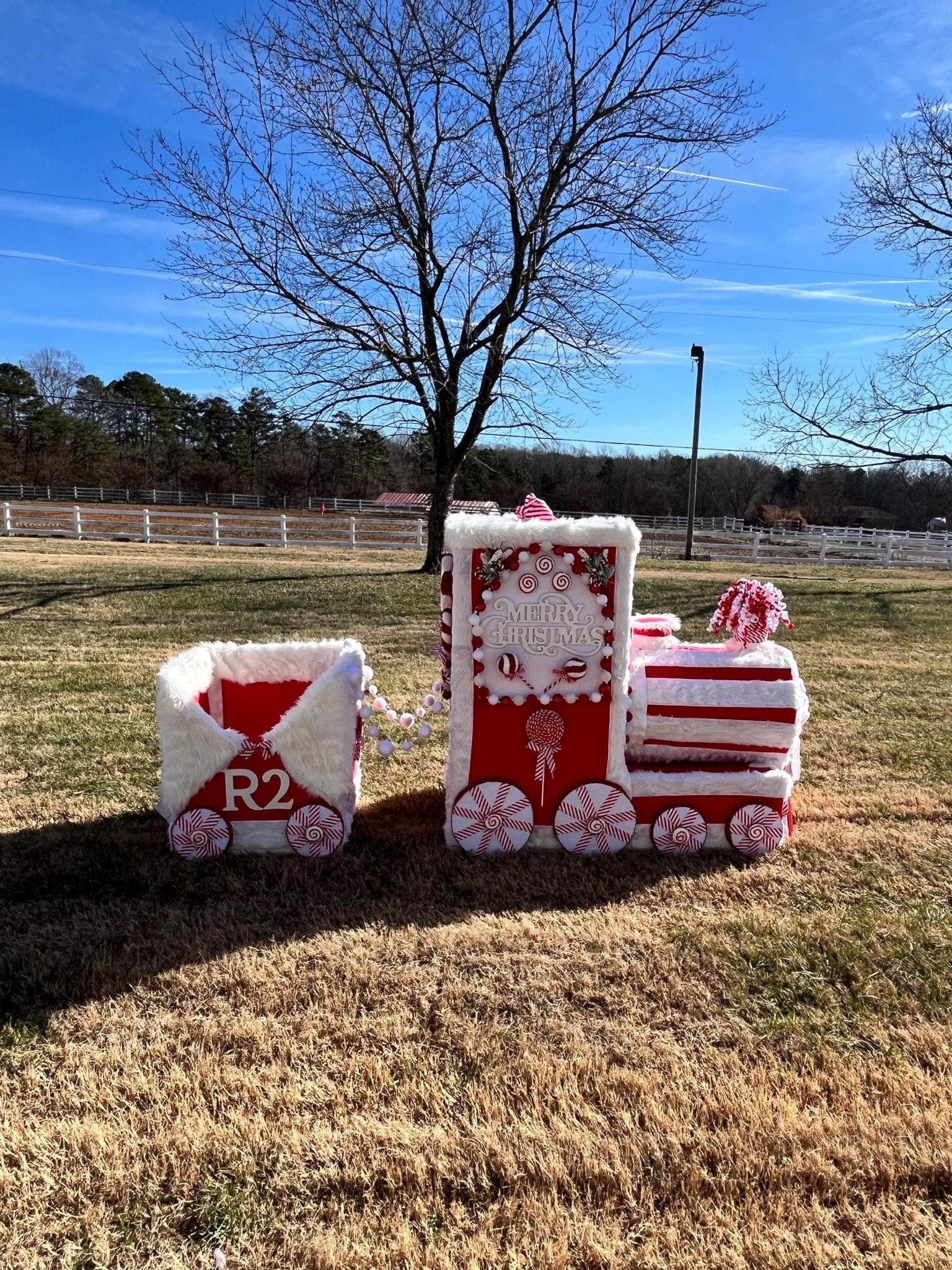 Life - Size Candy Cane Christmas Train • Personalized Holiday Decor - Made From the Heart Co