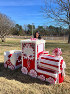 Life - Size Candy Cane Christmas Train • Personalized Holiday Decor - Made From the Heart Co