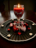 Merlot Wine Glass Candle Centerpiece | Valentine's Day Decor - Made From the Heart Co