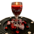 Merlot Wine Glass Candle Centerpiece | Valentine's Day Decor - Made From the Heart Co