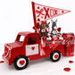 Handmade Valentine Red Truck Decor, with Highland Cow, Donkey & a Chickens. - Made From the Heart Co