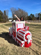 Life - Size Candy Cane Christmas Train Decor • Personalized Holiday Display • Custom Kids Christmas Gift Train • Luxury Christmas Tree Decor - Made From the Heart Co