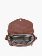 Jen & Co. - Lorelei Double Zip Whipstitch Trim Crossbody Handbag - Made From the Heart Co
