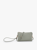 Jen & Co. - M013 Riley Monogrammable 3 Compartment Crossbody/Wristlet: Lt. Sage - Made From the Heart Co