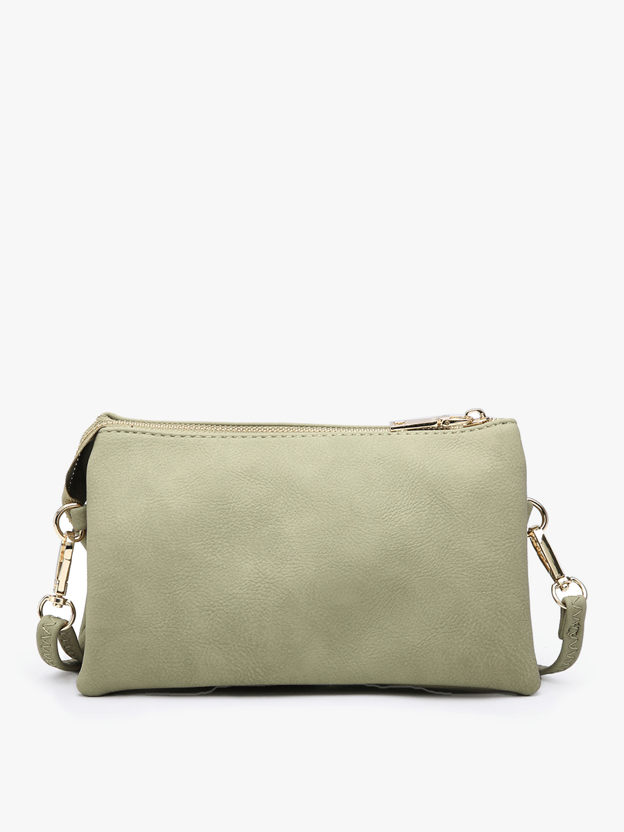 Jen & Co. - M013 Riley Monogrammable 3 Compartment Crossbody/Wristlet: Seafoam - Made From the Heart Co