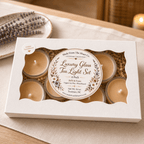 Golden Sandalwood Tea Lights – Luxury Glass & Refills - Made From the Heart Co